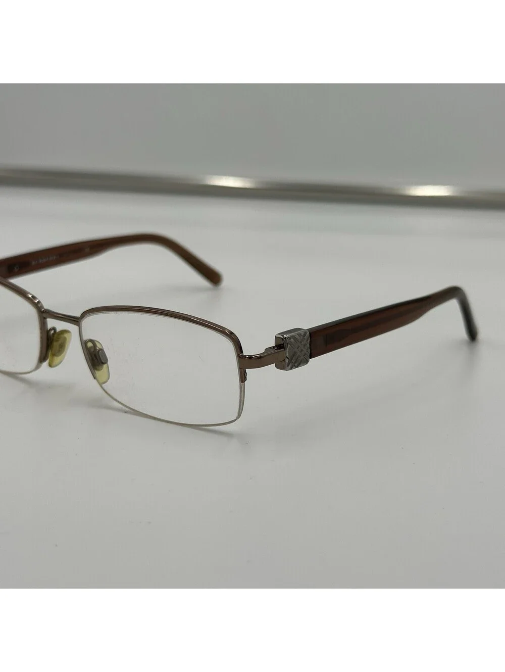 Burberry Eyeglasses B 1146 1016 Brown Half Rim Frame Italy 52-17 135 Frames Only